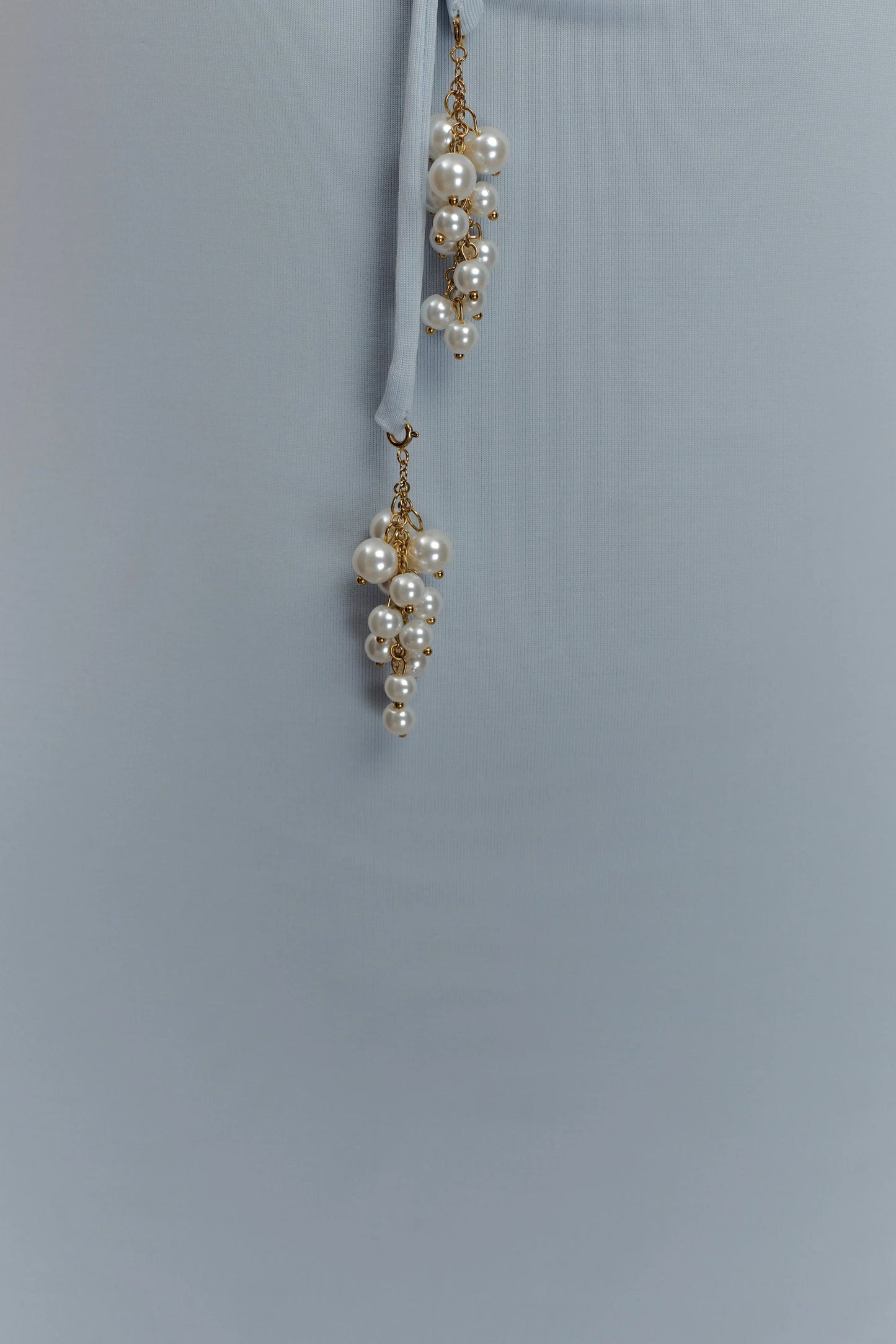 Beryl Slinky Maxi Dress With Pearls Pale Blue