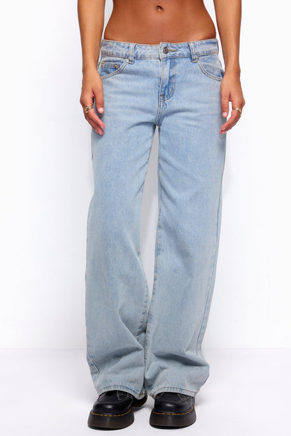 Raelynn Washed Low Rise Baggy Jeans