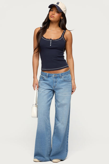 Raiyne Low Rise Wide Leg Jeans